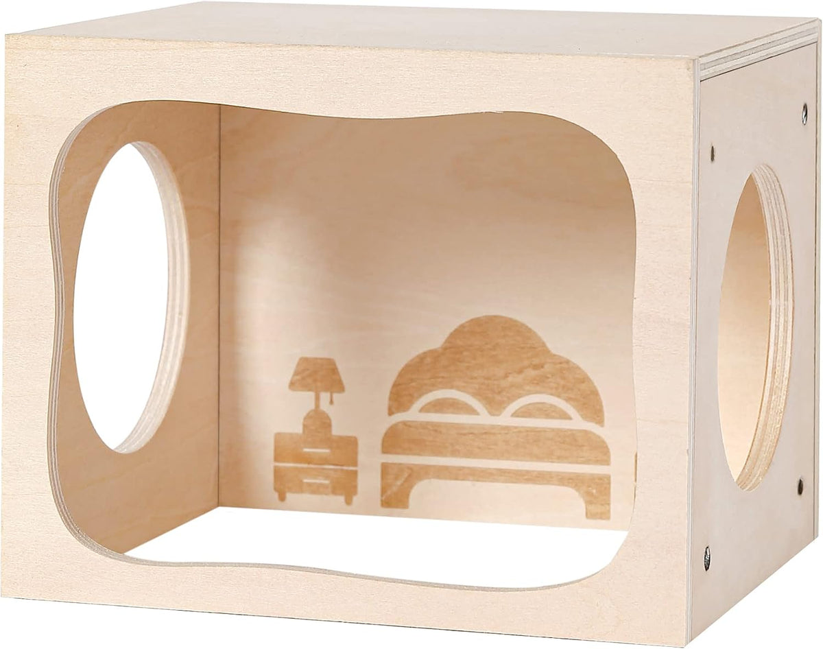 Wooden Hamster Hideout House, Small‑Pet Habitat Tunnel - Bedroom