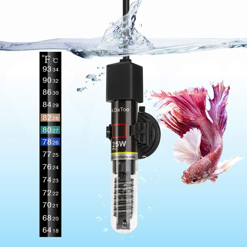 DaToo Mini Aquarium Heater 25W Small Fish Tank Heater 25 Watt - 25W