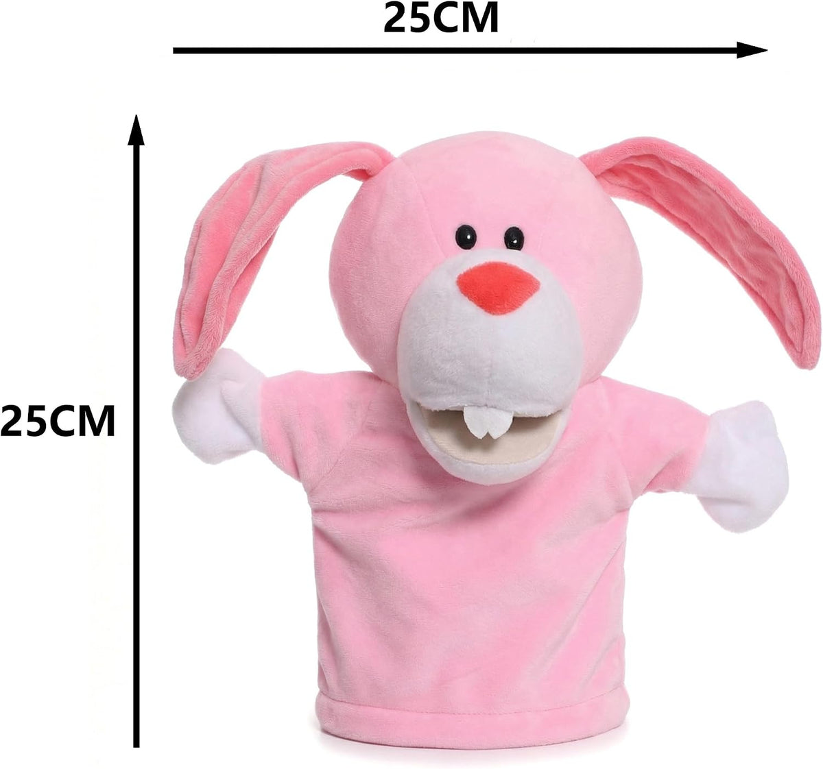 Animal Hand Puppets for Kids - New Pink Rabbit - image 4
