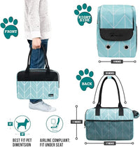 PetAmi Dog Purse Carrier for Small Dogs, Airline Approved Soft Sided Pet Carrier with Pockets, Ventilated Dog Carrying Bag for Puppy Cat, Dog Travel Supplies Bag, Sherpa Bed, Max 12 lbs, Chevron Teal
