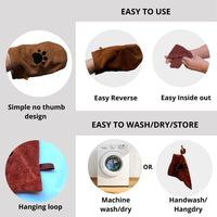 Penny & Niko Microfiber Pet Towel Mitts - Standard - 4 pack / Brown - image 3