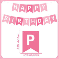 Orange Happy Birthday Banner Birthday Sign for Backdrop Happy - White Pink - image 2