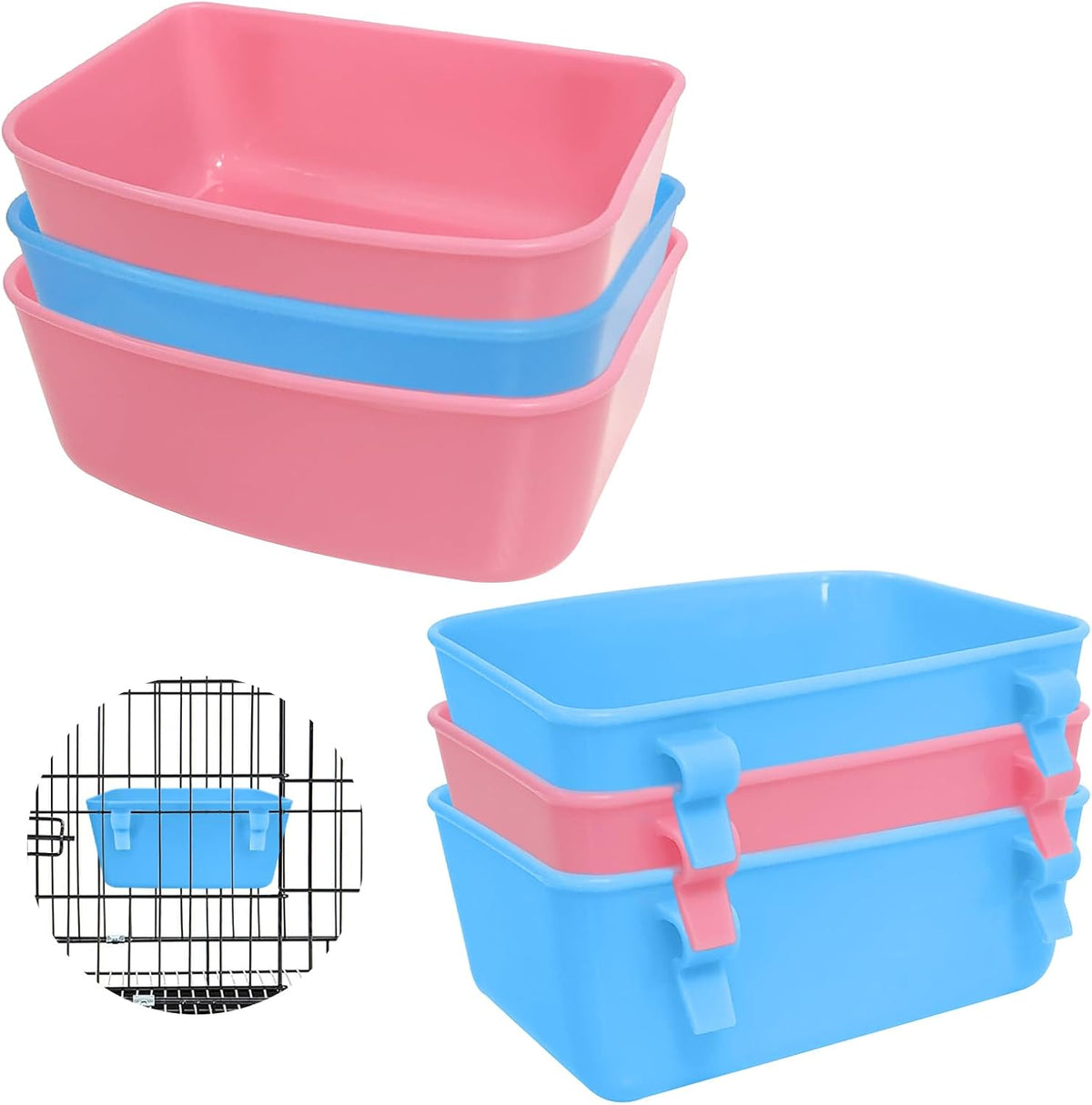 6 Pack Feeder, Hanging Feeder, Food and Water Container - S