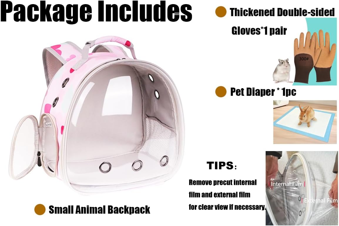 Portable Small Animal Backpack Travel Breathable Pet Carrier Bag - Flower Print / Backpack - image 4