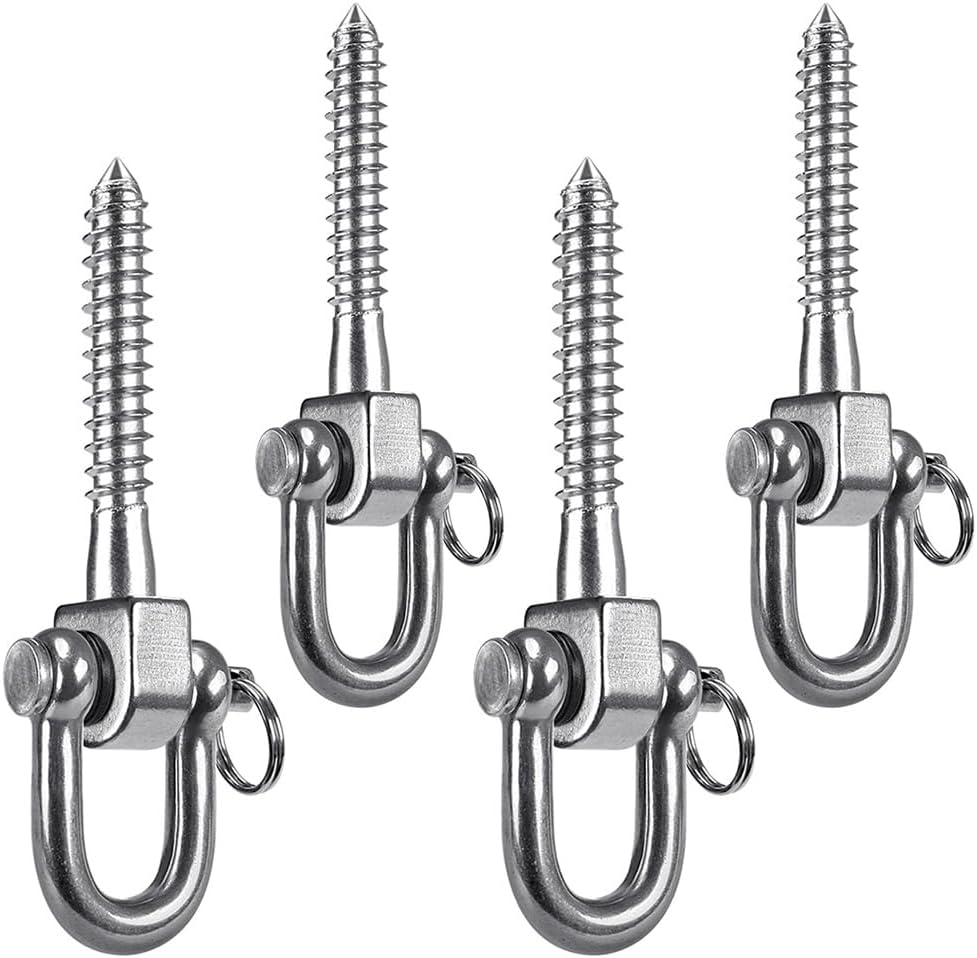 SELEWARE stainless steel swing hangers 2 pack, heavy duty eye hooks for wood beams - view 5