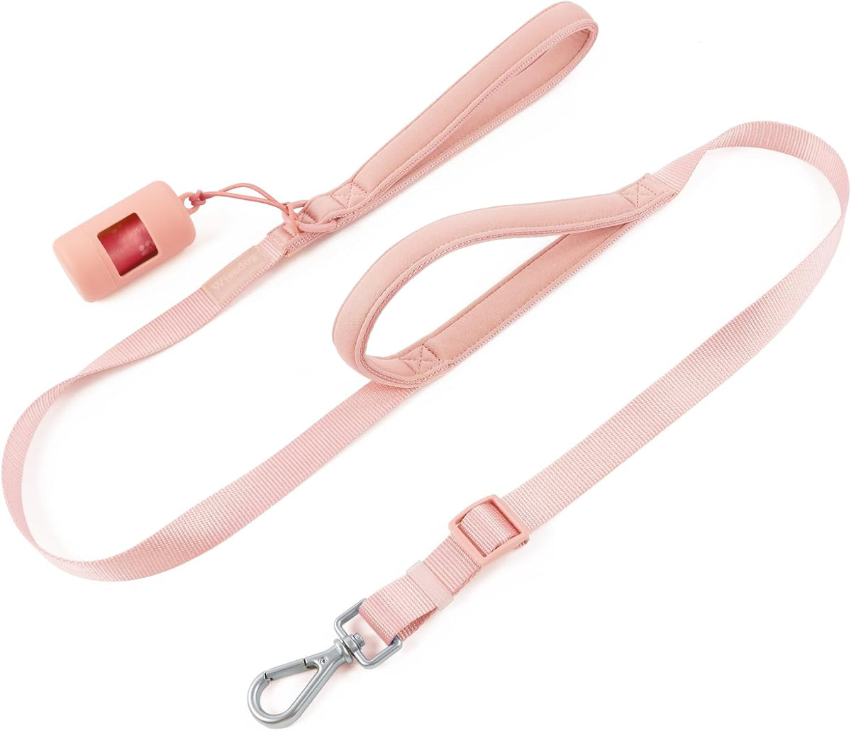 Wisedog Two Handles Dog Leash, Lilac - Gossamer Pink / M