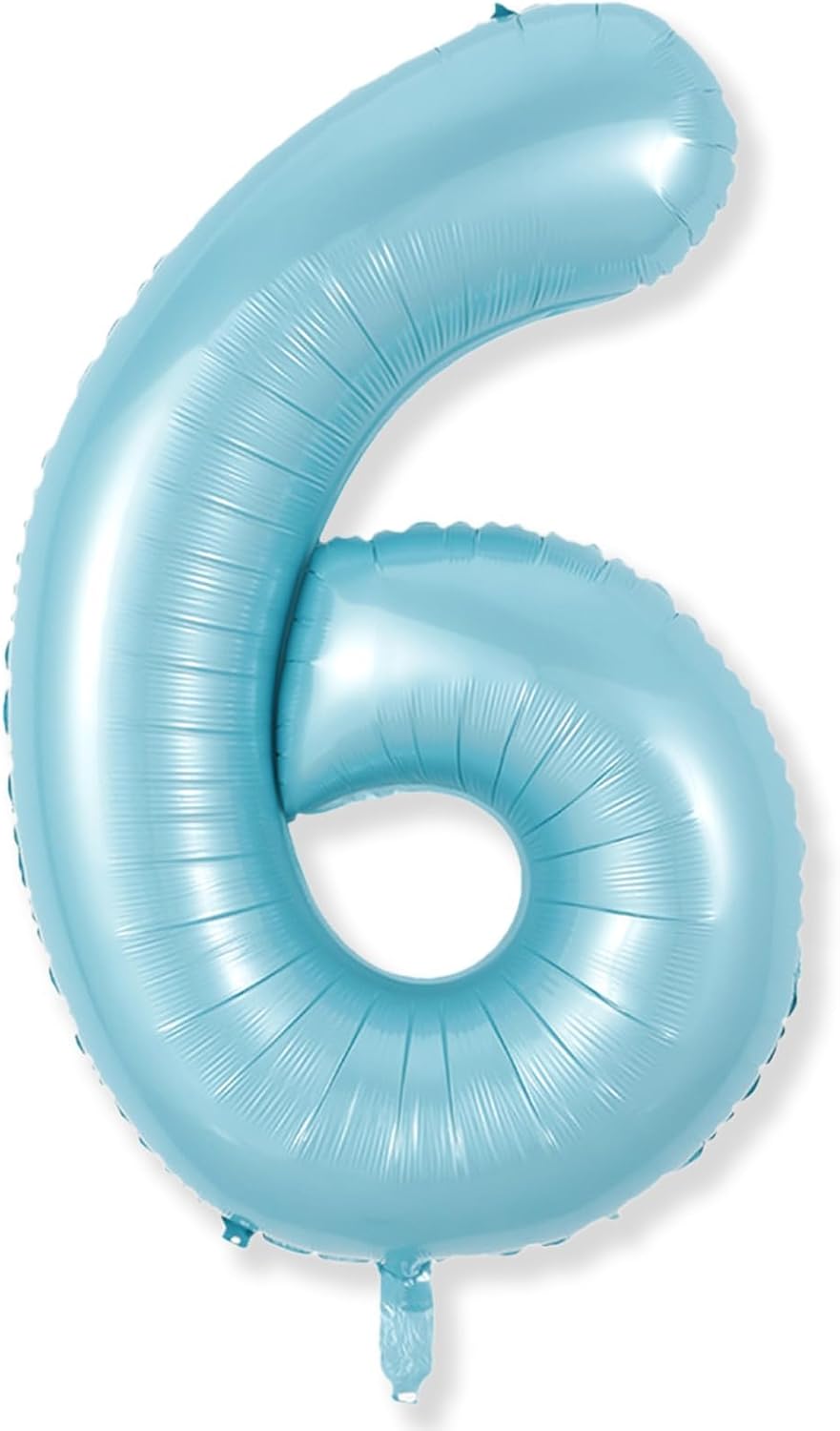 Checkered Number Balloon 1 - Pearl Blue / Number 6