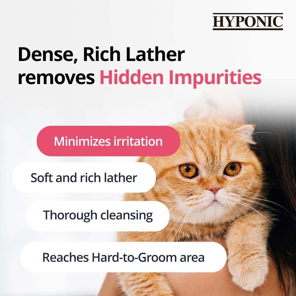 HYPONIC Hypoallergenic Premium Shampoo for All Cats - Unscented (10.14 oz) - image 4