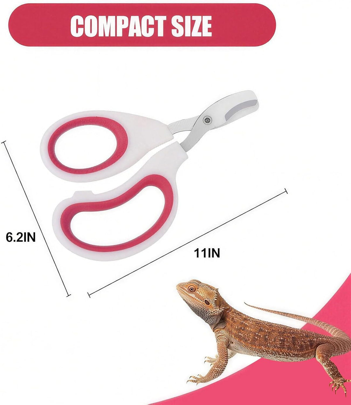 Stainless Steel Bearded Dragon Nail Clippers - Rose Red - image 4