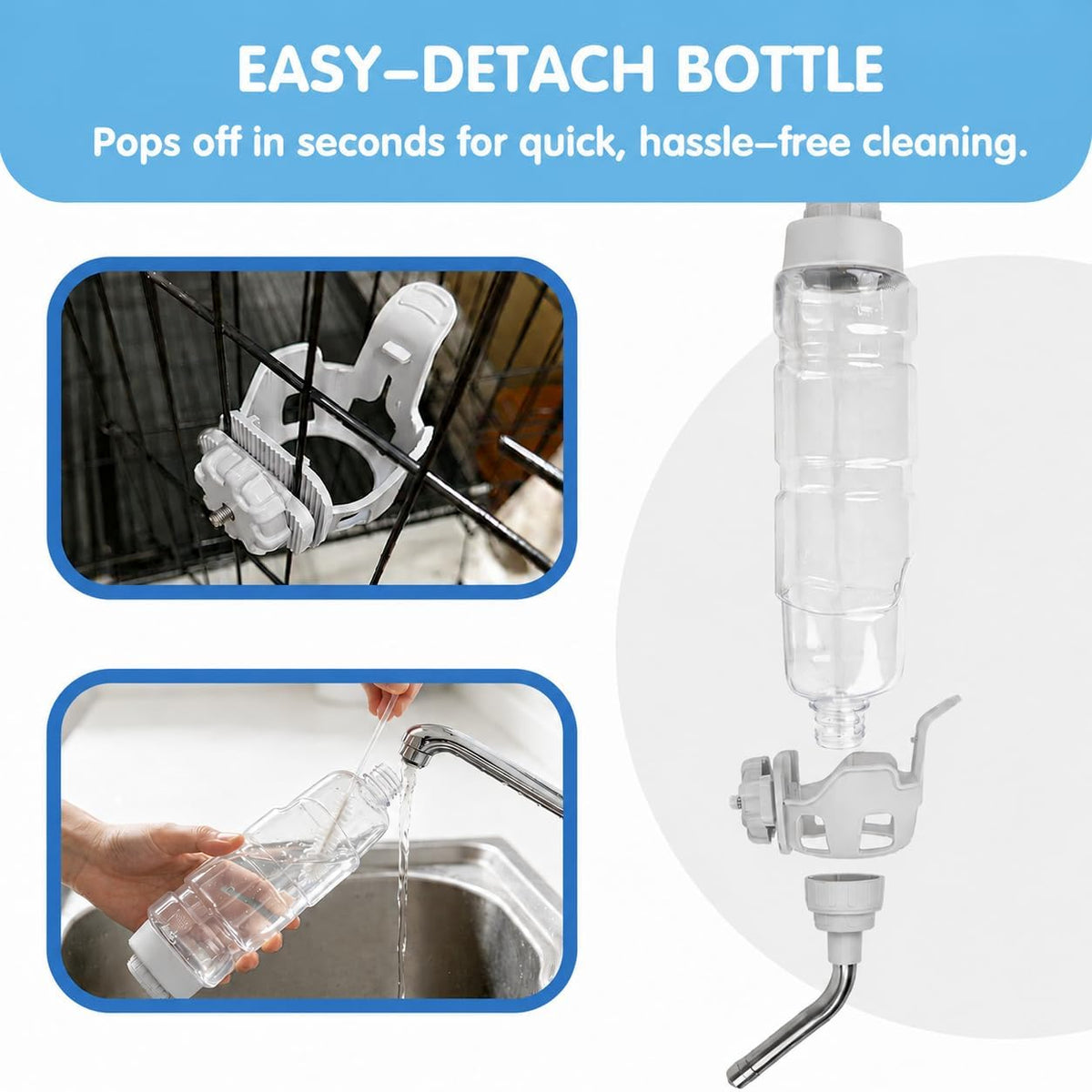 Vannon Water Bottle for Small Animals - 20oz / Grey - image 4
