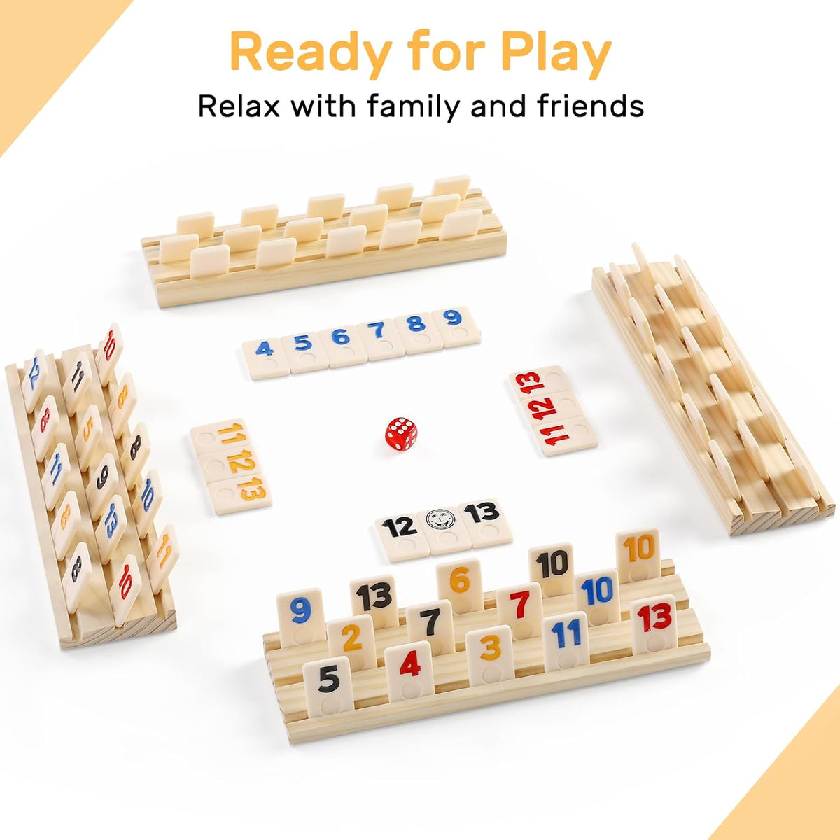 Rummy Cube 6 Player Edition with 6 Wooden Racks/Trays - 4 Players - image 2