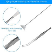 Aquarium Aquascape Tools Kit 15in, 4 in 1 Anti-Rust Aquatic Plant Aquascaping Tool Stainless Steel Tweezers Scissor Spatula for Aquarium Tank Clean Fish Tank Aquascape Accessories Set(Silver)