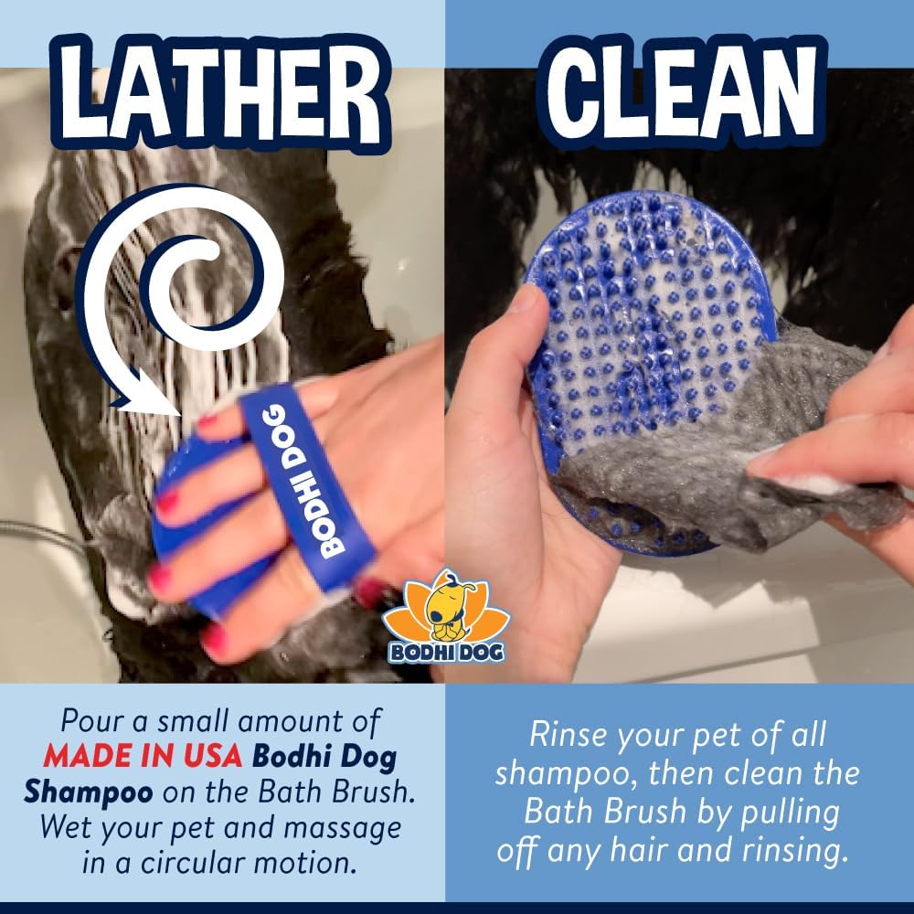 Bodhi Dog Shampoo Brush - Pet Grooming & Bath Supplies for Dogs and Cats - Bath Brush for Long - 1 Pack / Blue - image 2