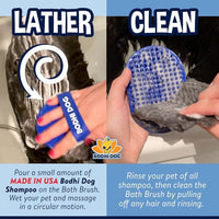 Bodhi Dog Shampoo Brush - Pet Grooming & Bath Supplies for Dogs and Cats - Bath Brush for Long & Short Hair - Premium Scrubber for Shower, Bathing & Massage (One Pack, Blue)