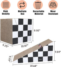 Cat Scratching Board with Ball, Triangle Cat Scratching Cardboard, Multiple Scratching Angles, 2-in-1 Scratching Lounge Bed, Recyclable and Durable, Furniture Protector, Black and White