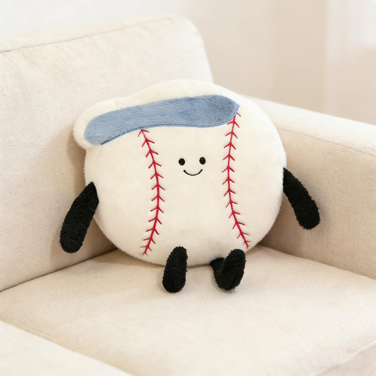 Cute Volleyball Plush Volleyball Gift Stuff Soft Sports Throw Pillow – Fun for Kids & Family - Baseball Pillow - image 2