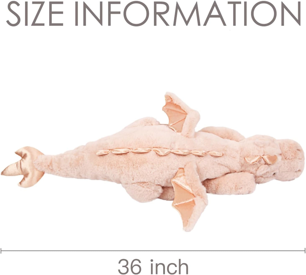 ARELUX Large 36in Cute Dragon Stuffed Animals Plush Toy Soft Matcha - Pink / 36inch - image 2