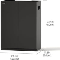 LANDEN Aquarium Wooden Stand and Cabinet Fish Reptile Sea Salt WaterTank Stand, Nano Foam Leveling Mat Included, W23.6xD11.8xH31.49in, Matte Black Painted (Stand Only)