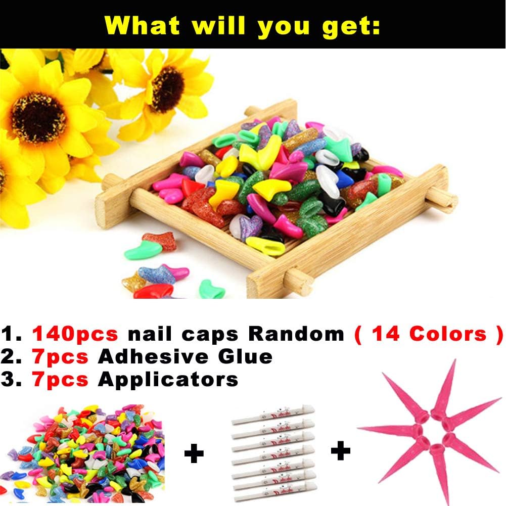 VICTHY 140pcs Cat Nail Caps - Large - image 4
