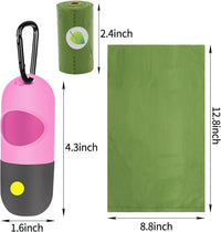 2 Pack Dog Poop Bag Dispenser with Built-in LED Flashlight - Pink - image 2