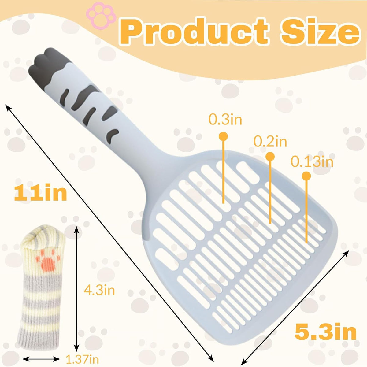Cat Litter Scoop, Kitty Litter Scoop, Cat and Dog Poop Collector - Blue - image 2