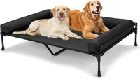 Veehoo Outdoor Elevated Dog Bed-Cooling Raised Dog Cot for Large - Black / 47.0"L x 29.0"W x 13.0"Th