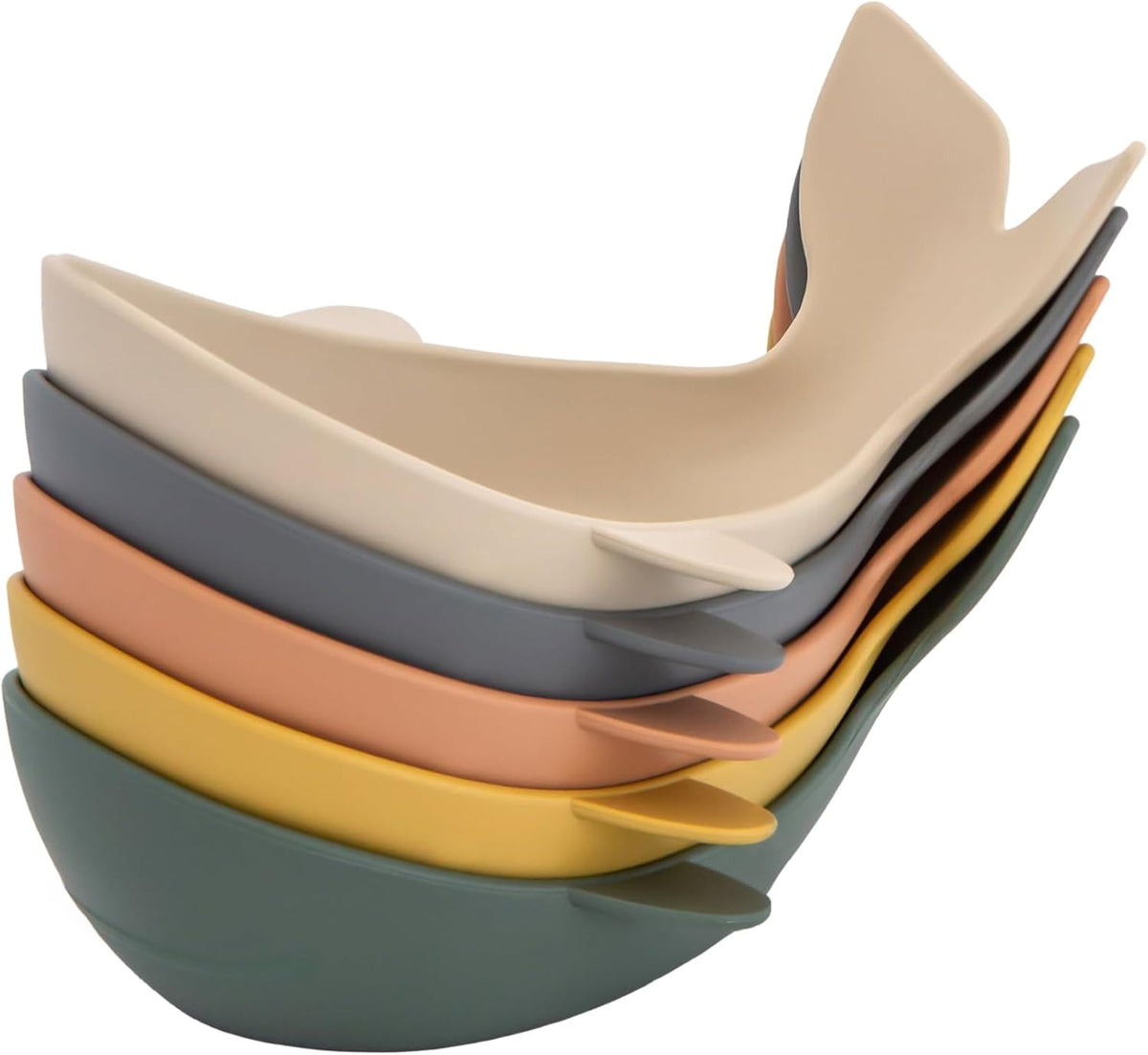 mushie Stackable Bath Boats Floating Toy, Made in Denmark - Whales Retro - image 2