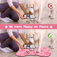 Dog Food Mats for Floors Waterproof - Dark Pink / 23.6"L x 15.7"W - image 3