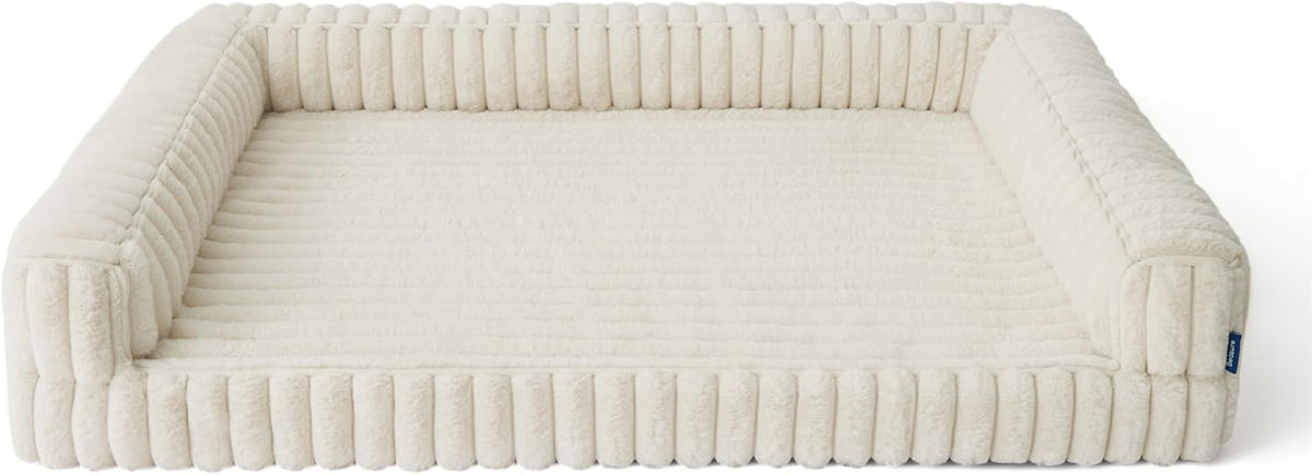 Bedsure ComfyFleece Memory Foam Orthopedic XL Dog Bed Washable 42" – Essentials for Dogs - Cream / 35.0"l X 25.0"w X 7"th - image 2
