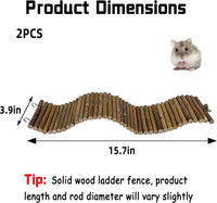 25.6 × 3.9 in Wood Hamster Bridge Rat Climb Toys for Gerbil Mouse - 2PCS 15.7x3.9in - image 2