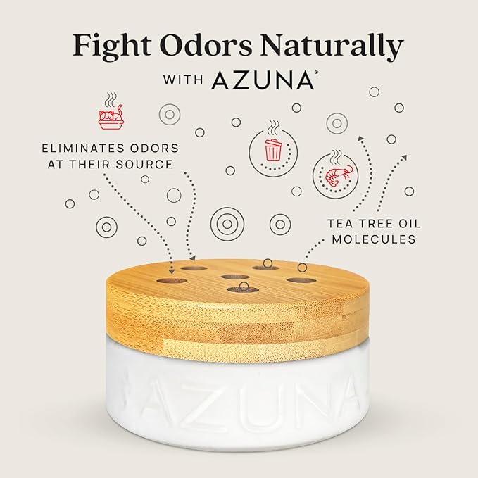 Azuna All-Natural Odor Remover Gel Refill Pouch | Air Purifier with Tea Tree Oil | Plant-Based & Long Lasting | For Pet Odors, Smoke & Strong Odors | Natural Scent, 24 oz