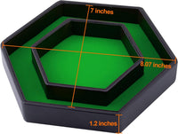 SIQUK Dice Tray with Lid Hexagon Dice Rolling Tray Dice Holder – Fun for Kids & Family - Green - image 3