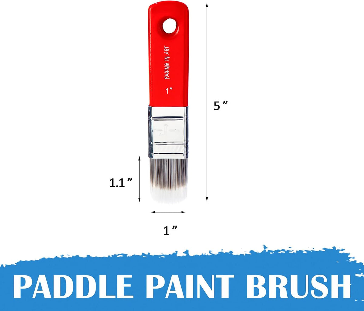 Falling in Art large 8 inch flat paddle paint brush with stainless steel ferrule - view 23