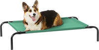 Amazon Basics Cooling Breathable Elevated Dog Bed with Durable Metal - Green / Medium