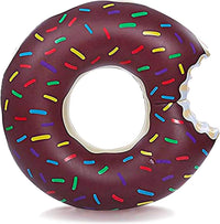 DMAR Donut Pool Float, Donut Tube & Ring for Beach & Pool - 23.4in Chocolate Brown