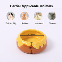 Guinea Pig Food Bowl Hamster Ceramic Water Dish Anti-Spill & Prevent - Pink+Purple - image 2