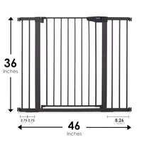 Cumbor 36" Extra Tall Baby Gate for Dogs and Kids with Wide 2-Way Door, 29.7"- 46" Width, and Auto Close Personal Safety for Babies and Pets, Fits Doorways, Stairs, and Entryways, Black