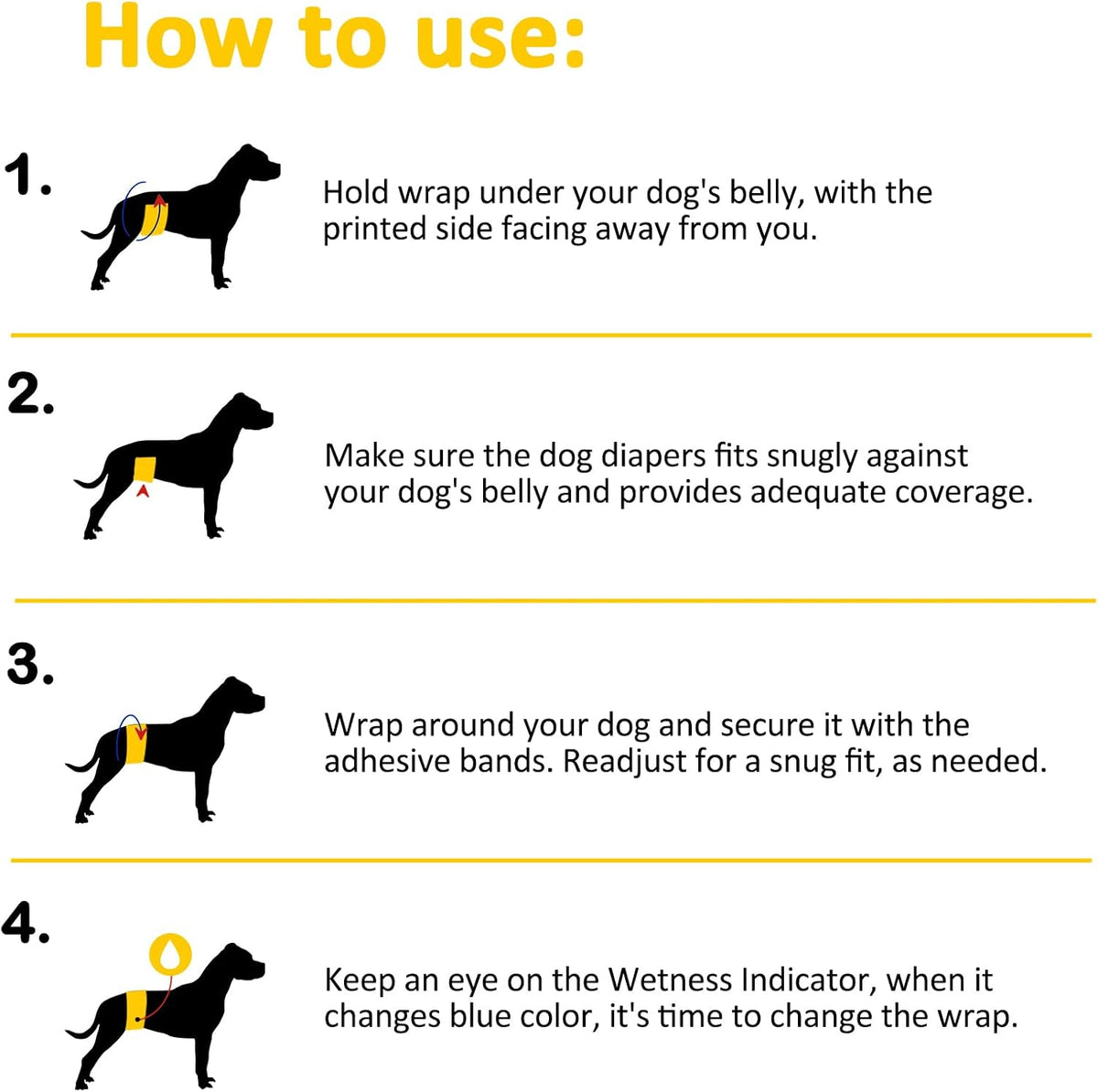Dono Disposable Male Dog Diapers with Wetness Indicator - S 48count - image 2