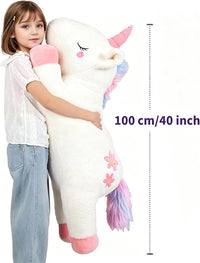 32inch Cute Giant Pink Unicorn Plush, Jumbo Soft Body Pillow Pet - White / 40 inch - image 2