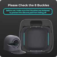 TYPro Self Cleaning Cat Litter Box Automatic Hands-Free Smart Robot self Cleaning Cat Litter Box for Multiple Cats with APP Control Safe with Litter Mat Waste Bags and Deodorizer Dark Grey