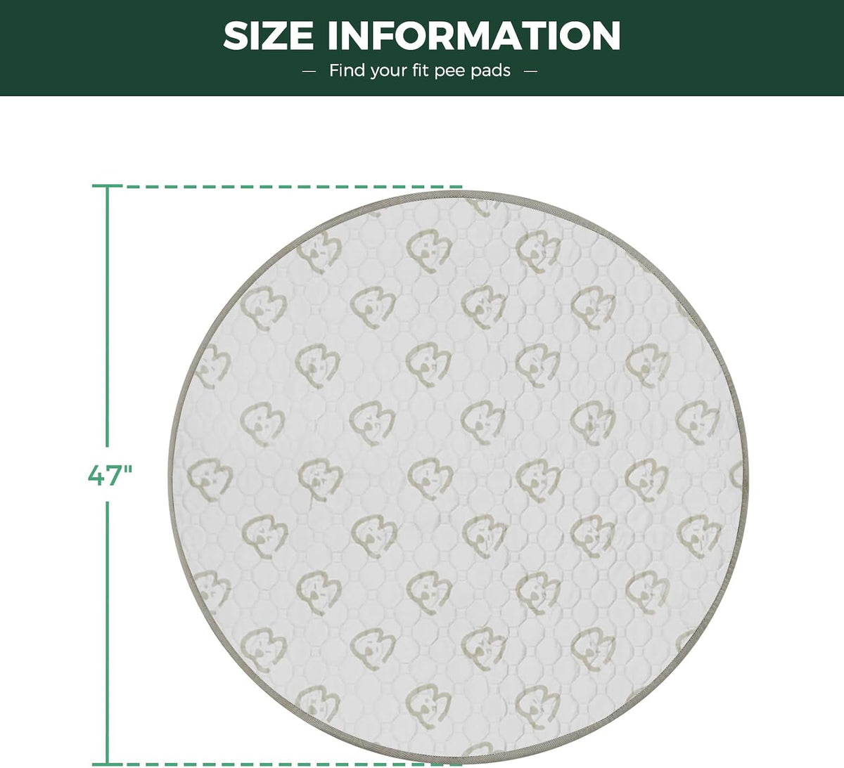 FXW Washable Pee Pads for Dogs, Super Absorbent - 47" Round / 1 Pack - image 2