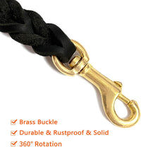 Guiding Star Leather Dog Leash 6ft x 3/4 inch Heavy Duty Training - Black / 6ft x 1/3 inch - image 2