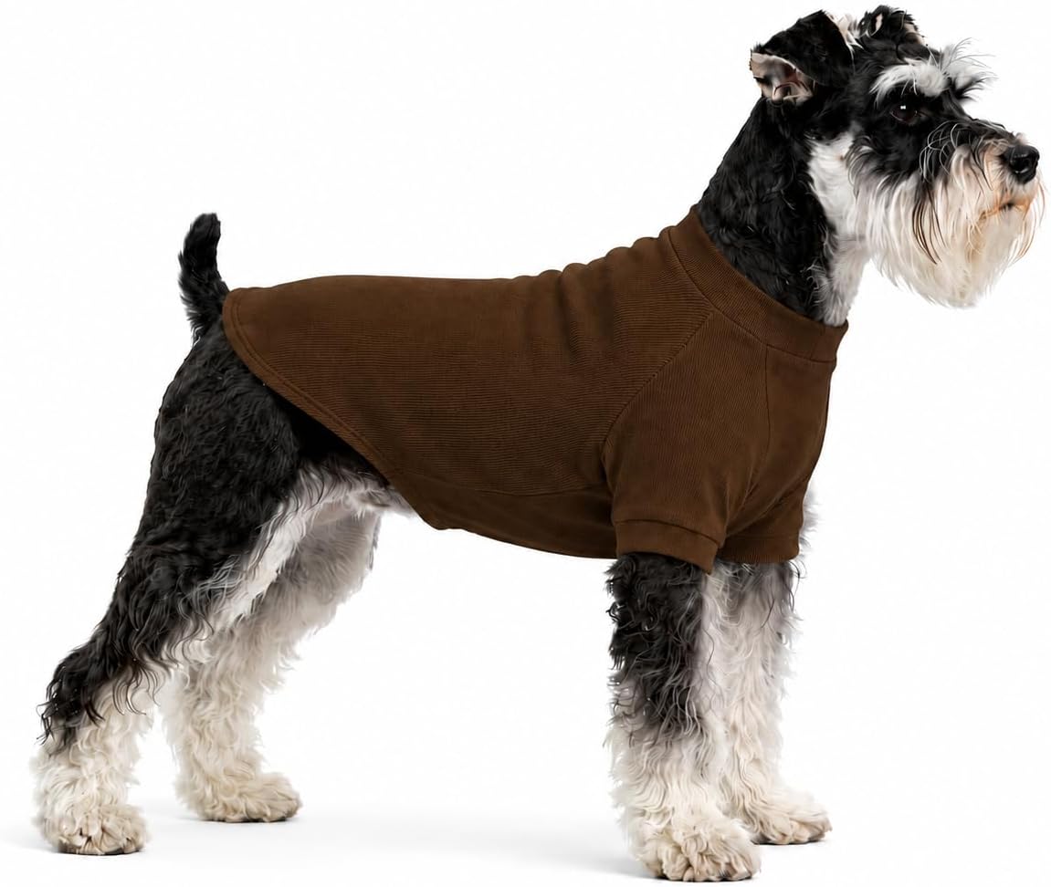 Lovelonglong ribbed knit cotton dog t-shirt in coffee