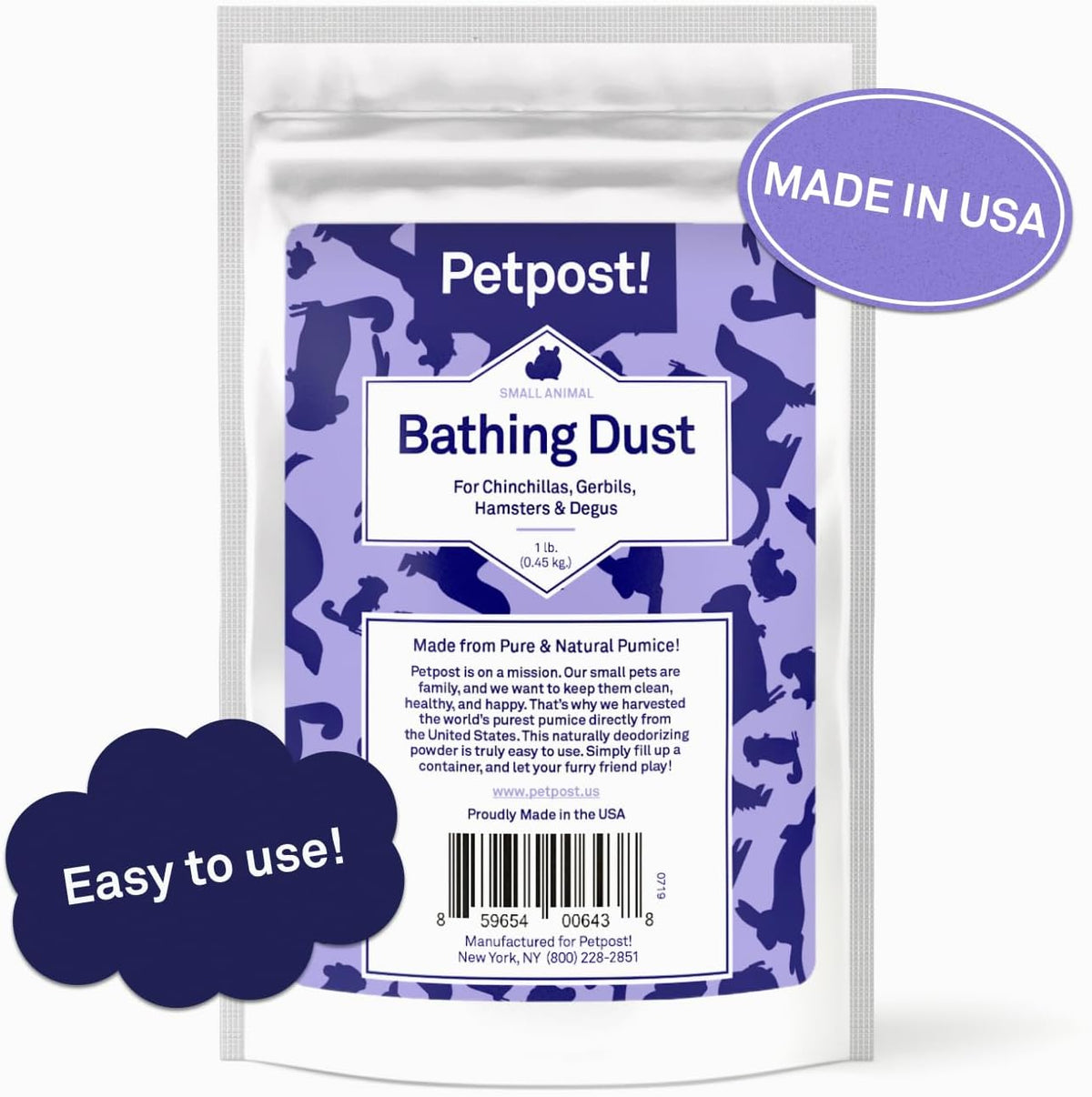 Petpost, Chinchilla Bath Dust for Small Animals, Natural - image 4