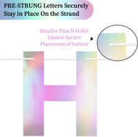 Pre-Strung Happy Birthday Banner - Iridescent - image 4