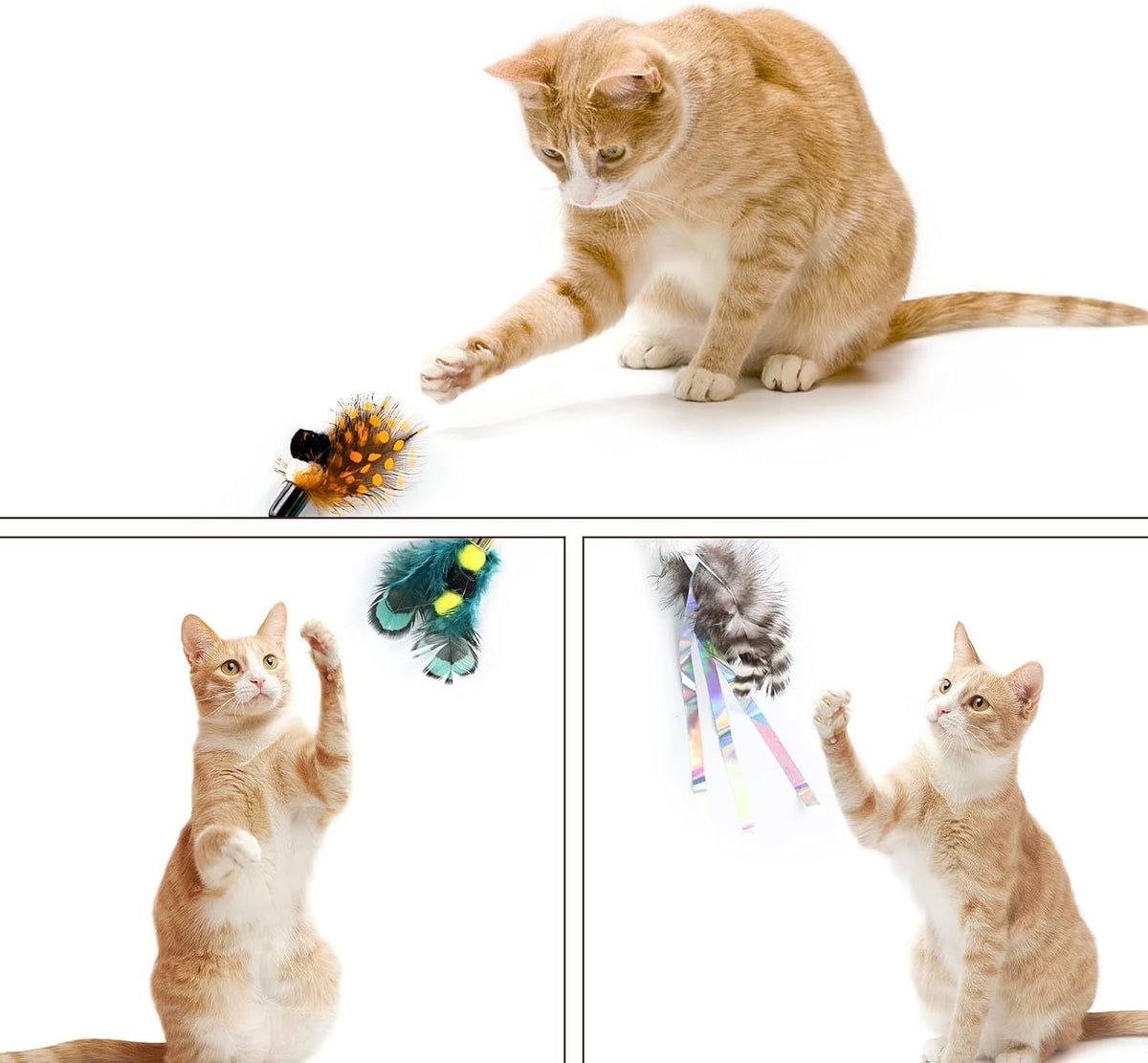 Cat Insect Feather Toys Replacement Cat Toy Wand Refills - Style 2 - image 2