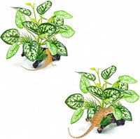 Reptile Artificial Plants, Terrarium Decorations Supplies – Essentials for Fish - A