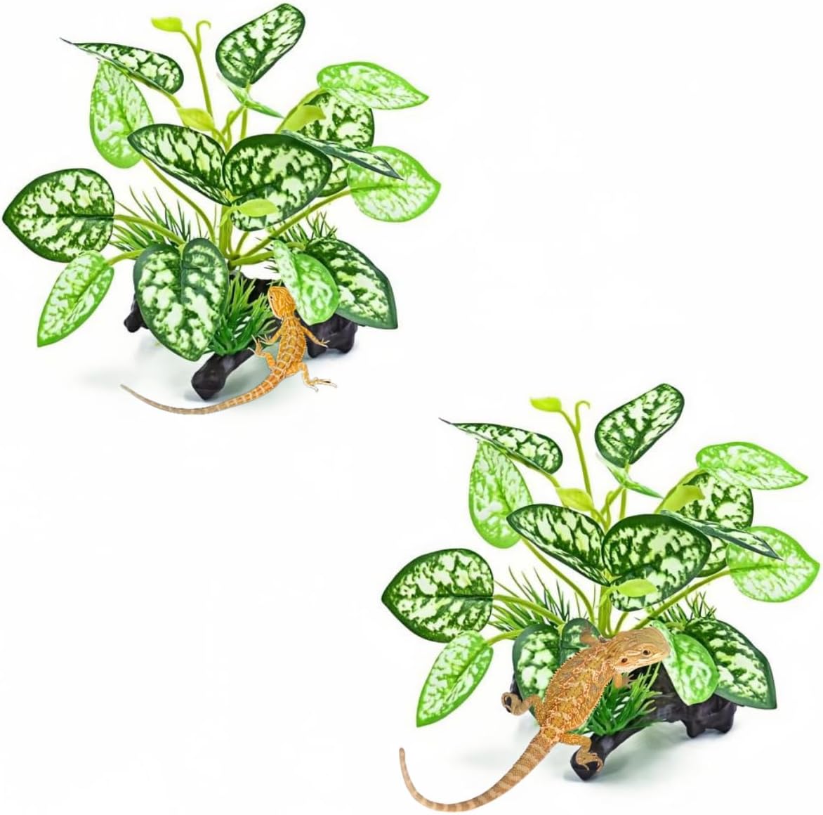 Reptile Artificial Plants, Terrarium Decorations Supplies – Essentials for Fish - A