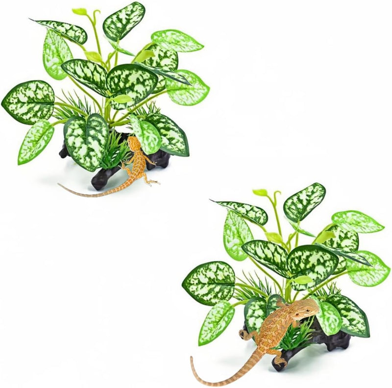 Reptile Artificial Plants, Terrarium Decorations Supplies – Essentials for Fish - A