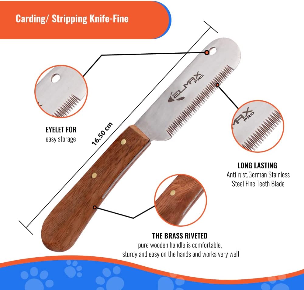 Professional Stripping Knife for Dogs - Pack of 3 / Rosswood - image 3